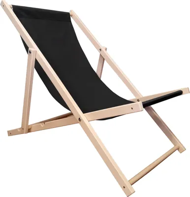 Zdjęcie produktu dla Leżak Drewniany Leżaki Plażowe na Taras CZARNY