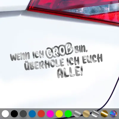 Produktbild von PantherPixel Wenn Ich Groß Bin Aufkleber Überhole Ich Euch Alle Sticker Auto Geschenkidee Farbe Chrom-Silber