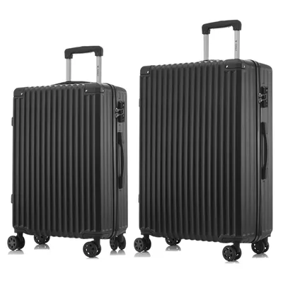 Produktbild von yonsly Premium Reisekoffer TSA-Schloss,YKK-Reißverschluss Hartschalen-Koffer Kabinenkoffer Rollkoffer Suitcase Handgepäck  (Schwarz, L-XL-Set)
