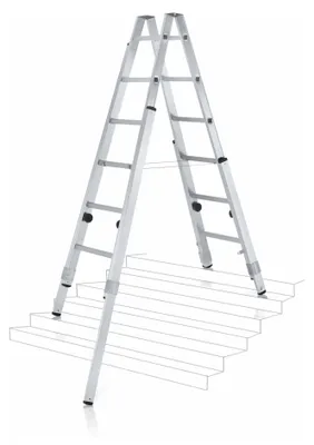Produktbild von Zarges Stehleiter Varioflex B mit verlängerbaren Holmen 2x6 Stufen