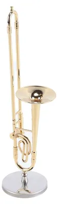 Produktbild von Miniatur-Trombone-Modell, Replika, mit Koffer und Ständer