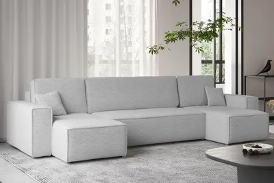 Zdjęcie produktu dla Sofa w kształcie U BEST narożnik tkanina Abriamo jasnoszary