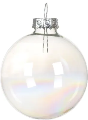 Produktbild von Weihnachtskugeln Glas 8cm 6 Stück - Klar irisierend