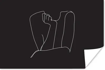 Produktbild von MuchoWow® Poster Linienkunst - Hand - Frauen 60x40 cm - Schlafzimmerdekoration