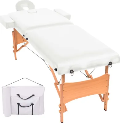 Produktbild von vidaXL Massageliege 2-Zonen Klappbar 10 cm Sitz Weiß