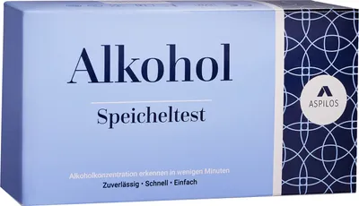 A product box for an alcohol saliva test.