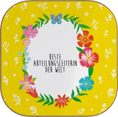 Produktbild von Mr. & Mrs. Panda Tischuntersetzer Abteilungsleiterin - Weiß - Geschenk, Geschäftsführerin, Untersetzer Gläser, Abschied, Coaster, gläseruntersetzer, Holzuntersetzer, für