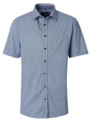 Produktbild von CASAMODA Herren Freizeithemd Kurzarm Kent Comfort Blau gemustert L