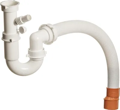 Produktbild von Haas Siphon 40/50mm mit flexiblem Schlauch und 1 Anschluss - universell einsetzbarer Geruchsverschluss