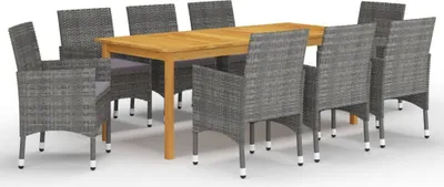 Produktbild von ZMH 9-tlg. Garten-Essgruppe Grau