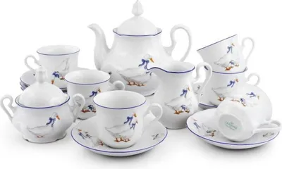 Produktbild von Teeservice, Karlsbader Porzellan Leander Meadows, Mary-Anne, Gänse, 15 Stück