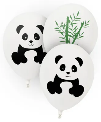 Produktbild von 8 Panda-Ballons aus Latex 25 cm Geburtstagsdeko -