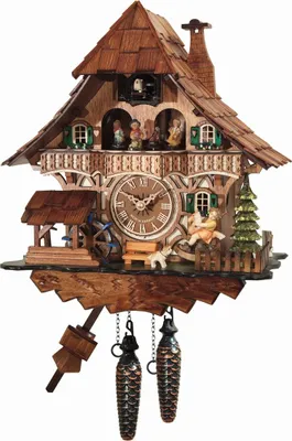 Image de Engstler - 4965_QMT - Coucou - Quartz - Noyer - avec musique avec couple de danse - 34 cm