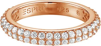 Produktbild von Esprit Damen Ring Silber Rosé Zirkonia Elegance ESRG91667G1, Ringgröße:53 (16.8 mm Ø)
