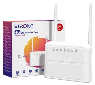 Produktbild von Strong 4GROUTER360, Router für Mobilfunknetz, Weiß, Netzwerk, Pin, Leistung, System, WPS, WLAN, Schnelles Ethernet, 10,100 Mbit/s, IEEE 802.11b, IEEE 802.11g, IEEE 802.11n, IEEE 802.3, IEEE 802.3u