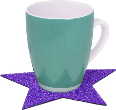 Produktbild von Primaflor Deko-Stern - GLIMMER - Lila - 16,5 cm - Teller- & Tassenunterlage - Tischunterlage - Tischdecke, Filzdecke & Weihnachts-Deko - Tischdeckchen, Platzdeckchen