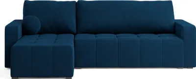 Produktbild von Masseno Ecksofa VOLIRA mit Schlaffunktion L-Form, Sofa mit Bettkasten, Wohnzimmersofa, Couch, Soffa, Bettsofa, Couchgarnitur- Blau, KRONOS 09
