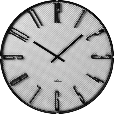 Produktbild von Atlanta 4473/4 Wanduhr Quarz analog grau rund