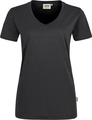 Produktbild von HAKRO Damen V-Shirt Mikralinar® 181, karbongrau, 3XL
