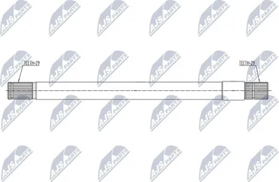 Produktbild von NTY Zwischenwelle NWP-CH-001 Vorne Rechts für DODGE Ram 1500 Crew Cab Pickup