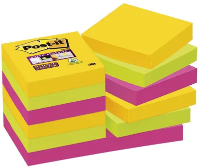 Immagine prodotto di Post-it® SuperSticky 622-12SR Note adesive Collezione Rio de Janeiro 48 x 48 mm 12 x 90 fogli