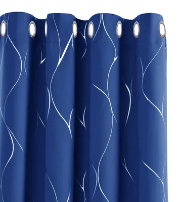 Produktbild von Deconovo Verdunkelungsvorhänge Kälteschutz Blickdichte Gardinen Gardinen Wohnzimmer Kinderzimmer Vorhang, 175x140 cm(HöhexBreite), Königsblau, 2er Set