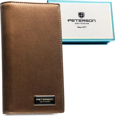 Obrázek produktu pro Peterson Dámská peněženka RFID přírodní a ekologická kůže hnědá 19x10 cm