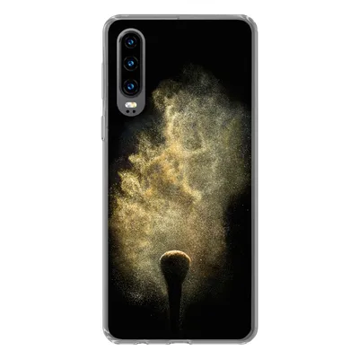 Produktbild von MuchoWow® Handyhülle Schutzhülle Hülle für Huawei P30 Goldpulver auf schwarzem Hintergrund Silikon Softcase Handy Hülle - Kartenbesitzer