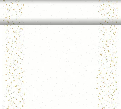 Produktbild von Duni Dunicel Tete a Tete Tischläufer Golden Stardust White 40cm x 24m