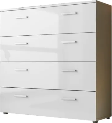 Produktbild von Kommode Schubkastenkommode Malaga 3 in weiß, 4 Schubkästen, 88 cm breit