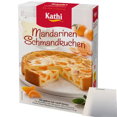 Produktbild von Kathi Backmischung für Mandarinen Schmandkuchen (460g Packung) + usy Block
