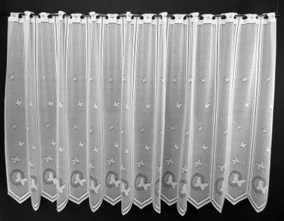 Produktbild von Gardinen Kranzusch Scheibengardine Schmetterlinge 90x96 cm H/B Weiß Bistrogardine Vorhang Küche 1er Pack