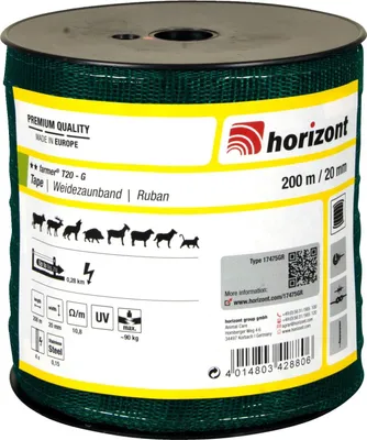 Produktbild von horizont Weidezaunband farmer,200 m lang, 20 mm breit, grün