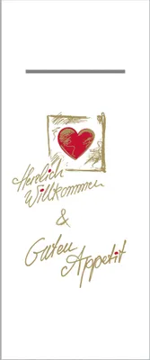 Produktbild von Airlaid Besteckservietten Herzlich Willkommen "Pub", 40 x 33 cm, 75 Stück - Mank