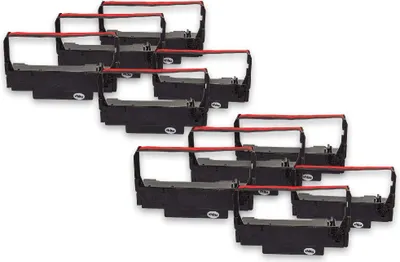 Produktbild von vhbw 10x Farbband Schriftband Ersatz für Epson ERC-38 B/R, ERC-34, ERC-30 für Nadeldrucker, Bondrucker - Schwarz, Rot