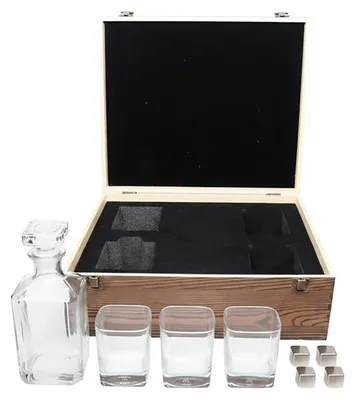 Produktbild von Whisky-Geschenkset aus Holz mit Karaffe