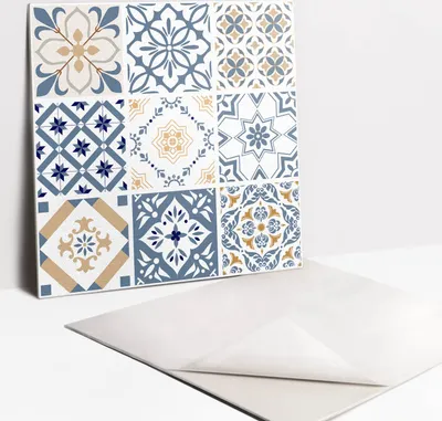 Produktbild von Fliesenaufkleber Set für Bad und Küche - 9 Fliesen Selbstklebend PVC - 30 x 30 - Ziermosaik