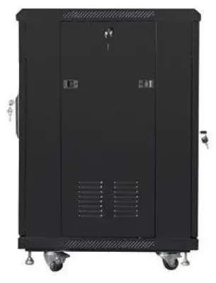 Zdjęcie produktu dla Lanberg FF01-6615-12B, Stojak wolnostojący, 15U, 800 kg, Zamek, Relingi, Kółka