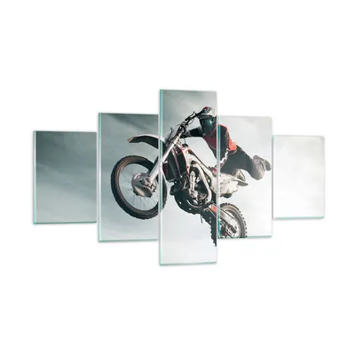 Produktbild von Bilder auf glas - Motor Sport Helm - 125x70cm - Glasbilder - Wandbilder - Kunstdruck - zum Aufhängen bereit - Wanddekoration aus Glas - Glas Bilder - Wandbild auf Glas - 5 Teile - GEA125x70-4069