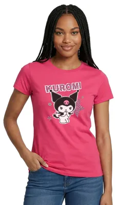 Produktbild von Spreadshirt Kuromi Mit Schriftzug Leo Stil Frauen T-Shirt, L, Azalea