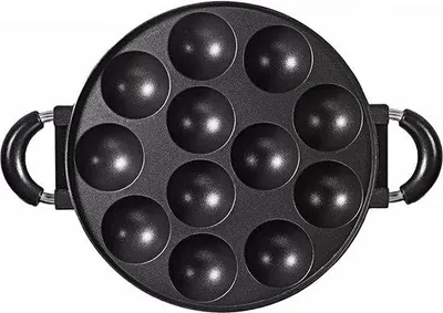 Produktbild von Famanu Gusseisenpfanne Takoyaki - 12 Löcher, Antihaftbeschichtung