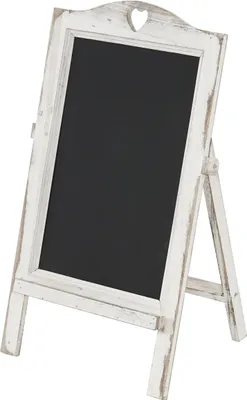 Produktbild von Werbetafel MCW-E51, Aufsteller Kreidetafel, 66x37x27cm Shabby-Look Vintage  weiß