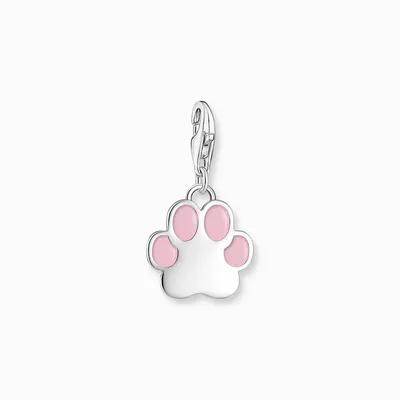 Immagine prodotto di Ciondolo a forma di zampa rosa in argento
