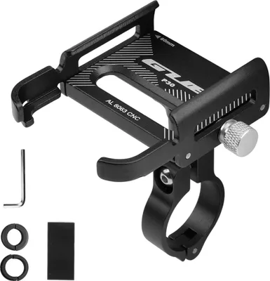 Produktbild von Aluminium Fahrrad Telefonhalter 360 Grad drehbar verstellbar Anti-Rutsch-Fahrrad Lenker Fahrradhalterung Halter Stand