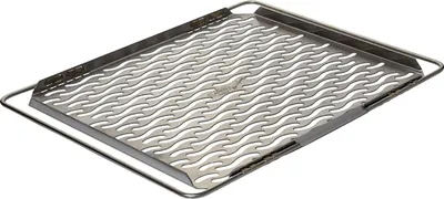 Obrázok produktu pre Lares - Plech na pečenie z nehrdzavejúcej ocele s výsuvnými držiakmi - S perforáciou v tvare vlny - Rozmery plochy na pečenie: 32 x 47 cm - Vyrobené v Nemecku