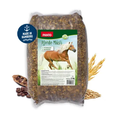 Produktbild von PANTO Pferdemüsli mit Wisan®-Lein 15 kg - ausgewogenes Basis-Müsli für Pferde