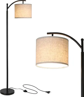 Obrázek produktu pro Stojací lampa s 9W LED žárovkou Závěsné stínítko Úspora energie Noční obloukové světlo E26/E27 Zásuvka odnímatelná Volně stojící pro obývací pokoj Ložnice Kancelář