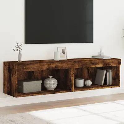 Productafbeelding van Maison Exclusive - TV-kastjes met LED-verlichting, 2 stuks, gerookt eikenhout, 60x30x30 cm
