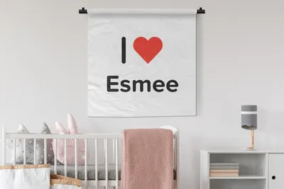 Produktbild von MuchoWow® Wandteppich Wandbehang Ich liebe - Esmee - Mädchen 90x90 cm Tapisserie Dekoration Wandtuch - Wandaufhänger