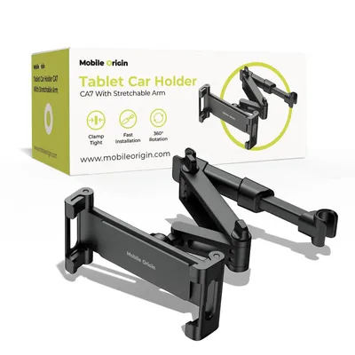 Produktbild von Mobile Origin Universal KFZ Tablet Halterung Kopfstütze, ausziehbare Autohalterung für iPad, Switch & 7–12,9" Tablets